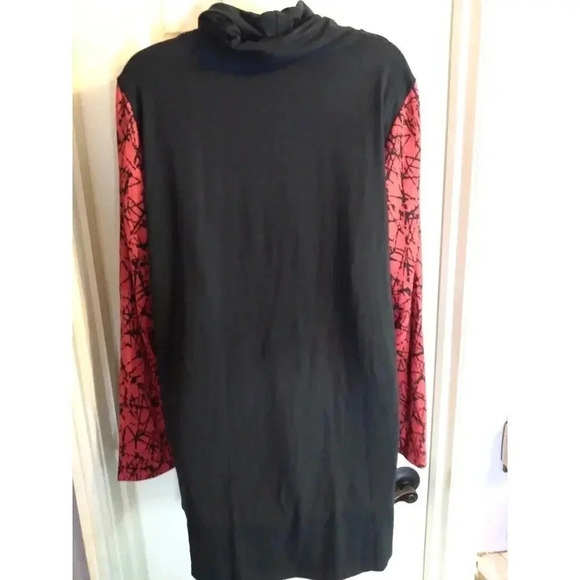 John Mark Cowl Neck Pullover Sweater Black Red Sz L Bust 44" Length 30" - Picture 5 of 10